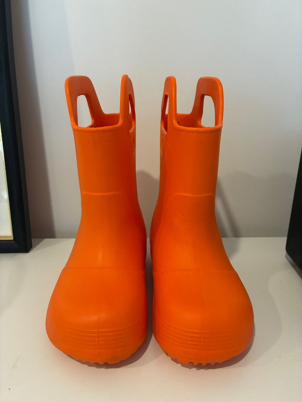 Outdoor Master Kids Orange Easy-Pull Waterproof Rain & Snow Boots Size 12